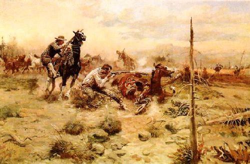 Charles M Russell When Horse Flesh Comes High oil painting picture